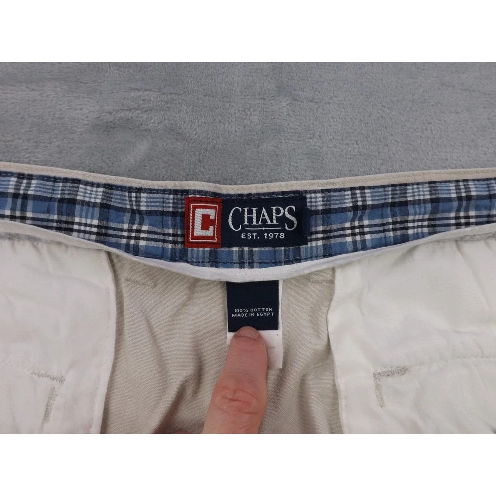 Chaps Cargo‎ Shorts Men's Size 40 Ivory/Cream 100% Cotton